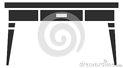 Writing desk icon. Black table. House furniture Vector Illustration