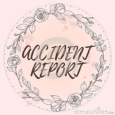Writing displaying text Accident Report. Business showcase A form that is filled out record details of an unusual event Stock Photo
