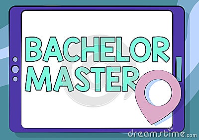 Writing displaying text Bachelor Master. Business showcase An advanced degree completed after bachelor s is degree Stock Photo