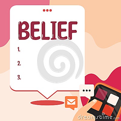 Conceptual display Belief. Business showcase the feeling of being certain that something exists or is true Stock Photo