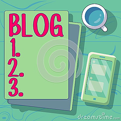 Writing displaying text Blog. Business approach A regularly updated website web page written in conversational style Stock Photo