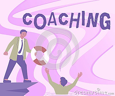 Writing displaying text Coaching. Business overview unlocking a persons potential to maximize their own performance Stock Photo