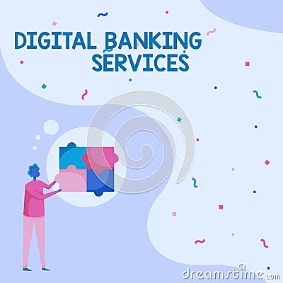 Writing displaying text Digital Banking Services. Business overview Digitization of all the outmoded banking activities Stock Photo