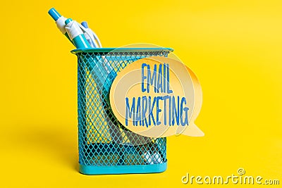 Writing displaying text Email Marketing. Word Written on Sending a commercial message to a group of showing using mail Stock Photo