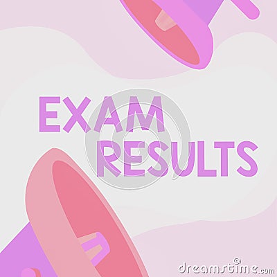 Writing displaying text Exam Results. Internet Concept An outcome of a formal test that shows knowledge or ability Stock Photo