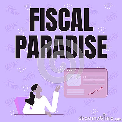 Writing displaying text Fiscal Paradise. Business concept The waste of public money is a great concern topic Line Stock Photo