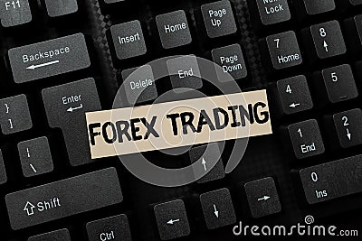 Writing displaying text Forex Trading. Word for global market allowing the trading, exchange of currency Creating Social Editorial Stock Photo