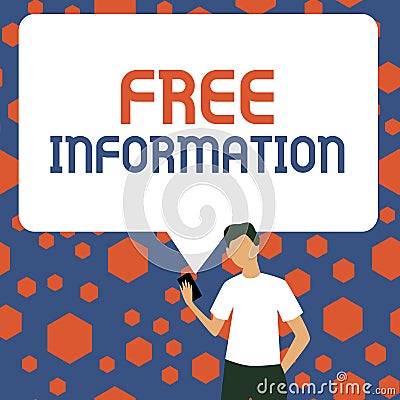 Writing displaying text Free Information. Business approach knowledge obtained from investigation, study, or instruction Stock Photo