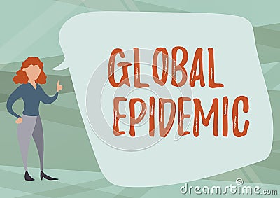 Writing displaying text Global Epidemic. Business overview a rapid spread of a communicable disease over a wide Stock Photo