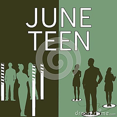 Writing displaying text June Teen. Business idea legal holiday in the United States of the end of slavery in the U.S Stock Photo