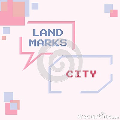 Hand writing sign Land Marks City. Internet Concept Important architecture places in the cities to visit Blank Message Stock Photo