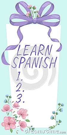 Writing displaying text Learn Spanish. Business approach to train writing and speaking the national language of Spain Stock Photo