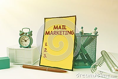 Writing displaying text Mail Marketing. Word Written on sending a commercial message to build a relationship with a Stock Photo