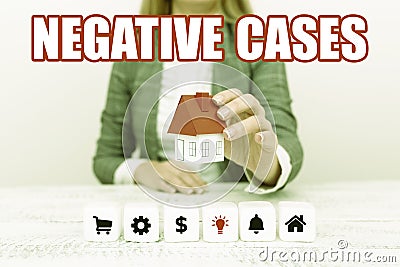 Writing displaying text Negative Cases. Business showcase circumstances or conditions that are confirmed to be false A Stock Photo