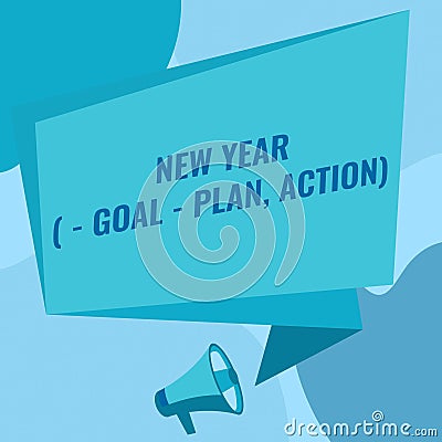 Writing displaying text New Year Goal Plan, Action. Business concept Business solution and planning with motivation Stock Photo