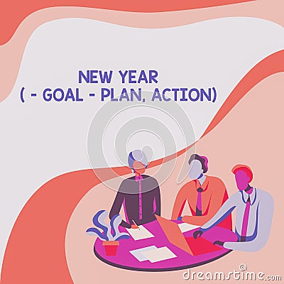 Writing displaying text New Year Goal Plan, Action. Business idea Business solution and planning with motivation Stock Photo