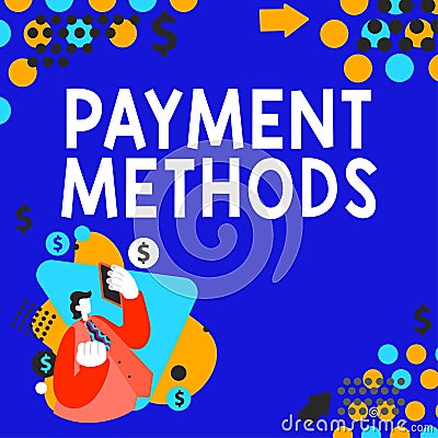 Writing displaying text Payment Methods. Internet Concept Several ways utilized to compensate a purchased service Stock Photo