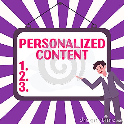 Writing displaying text Personalized Content. Internet Concept seeks to tailor a digital product to specific user Stock Photo