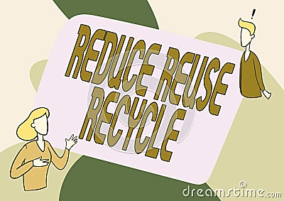 Writing displaying text Reduce Reuse Recycle. Concept meaning environmentallyresponsible consumer behavior Lady Stock Photo