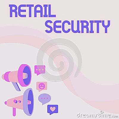 Writing displaying text Retail Security. Business concept process which goods sold to the public in a secure fashion Stock Photo