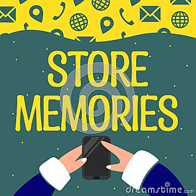 Writing displaying text Store Memories. Business overview a systematic process of envisioning a desired future Thinking Stock Photo