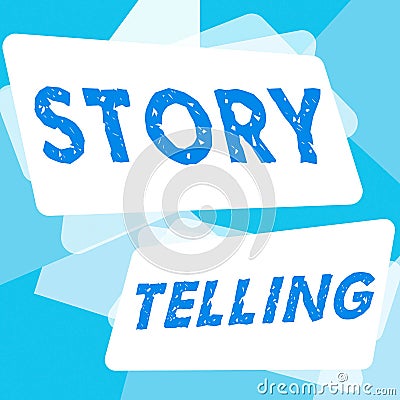 Writing displaying text Story Telling. Business idea narrative style of uttering sequence of events in order Stock Photo