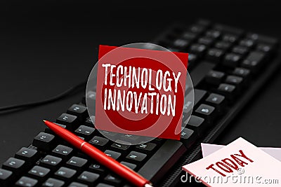 Writing displaying text Technology Innovation. Business concept advanced net connected devices a Creative Technique Stock Photo