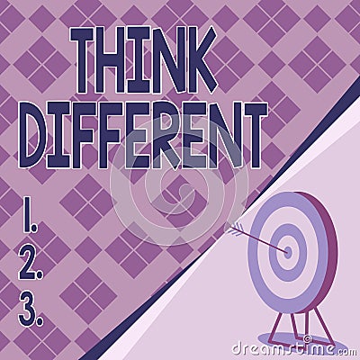Writing displaying text Think Different. Business approach be unique with your thoughts or attitude Wind of change Stock Photo