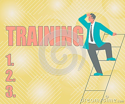 Writing displaying text Training. Word for An activity occurred when starting a new job project or work Gentleman In Stock Photo