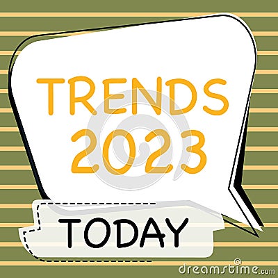Writing displaying text Trends 2023. Business approach Upcoming year prevailing tendency Widely Discussed Online Stock Photo