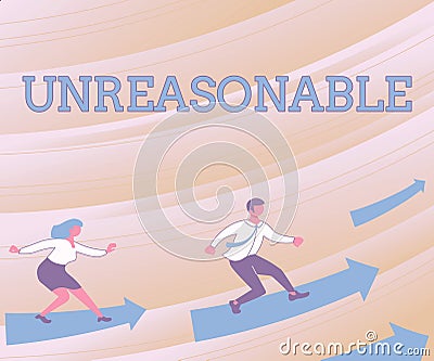 Writing displaying text Unreasonable. Internet Concept Beyond the limits of acceptability or fairness Inappropriate Stock Photo