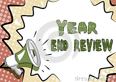 Writing displaying text Year end Review. Business approach annual assessment of achievement and goal development Stock Photo
