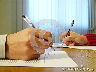 Writing it down Stock Photo