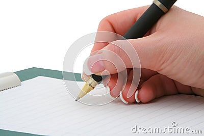 Writing hand Stock Photo