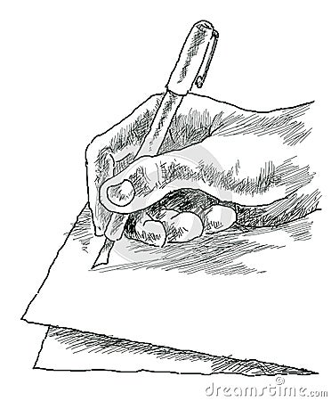 Writing hand Cartoon Illustration