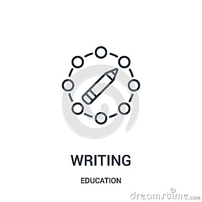 writing icon vector from education collection. Thin line writing outline icon vector illustration Vector Illustration