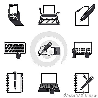 Writing icons Vector Illustration