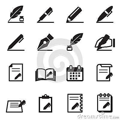 Writing icons set Vector illustration Vector Illustration