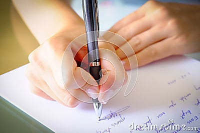 Writing a Letter Stock Photo