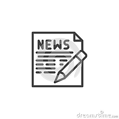 Writing news publication line icon Vector Illustration