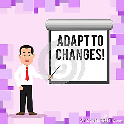 Writing note showing Adapt To Changes. Business photo showcasing Innovative changes adaption with technological Stock Photo