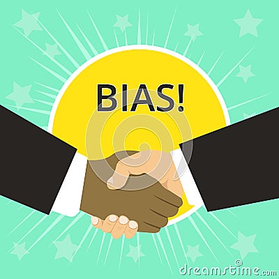 Writing note showing Bias. Business photo showcasing inclination or prejudice for or against one demonstrating group. Stock Photo