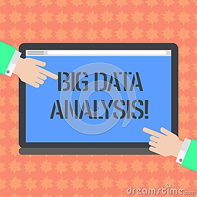 Writing note showing Big Data Analysis. Business photo showcasing complex process of examining large and varied infos Stock Photo