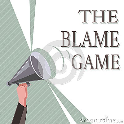 Writing note showing The Blame Game. Business photo showcasing A situation when people attempt to blame one another Stock Photo