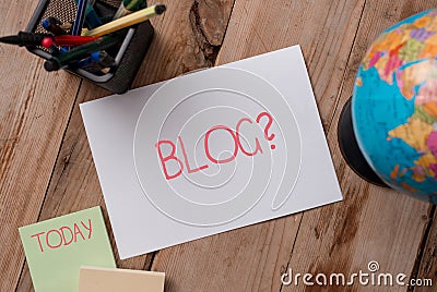 Writing note showing Blogquestion. Business photo showcasing regularly updated website web page run by individual Stock Photo