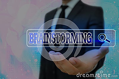 Writing note showing Brainstorming. Business photo showcasing solving technique that involves spontaneous contribution Stock Photo