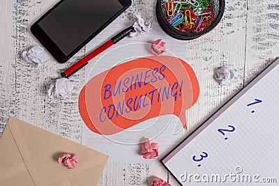 Writing note showing Business Consulting. Business photo showcasing Blends Practice of Academic Theoretical Expertise Stock Photo