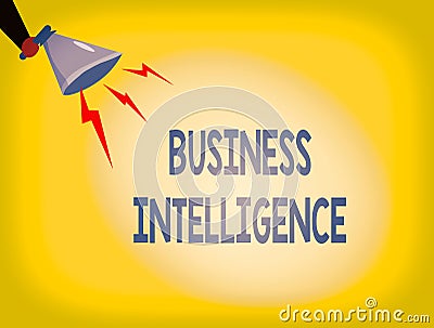Writing note showing Business Intelligence. Business photo showcasing Best Practice of Information to Optimize Performance Hu Stock Photo