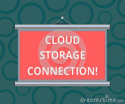 Writing note showing Cloud Storage Connection. Business photo showcasing stored data on remote server accessed from internet Stock Photo