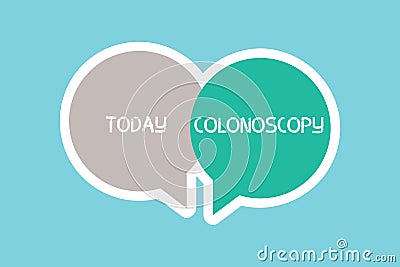 Writing note showing Colonoscopy. Business photo showcasing Endoscopic examination of the large bowel Colon diagnosis Stock Photo